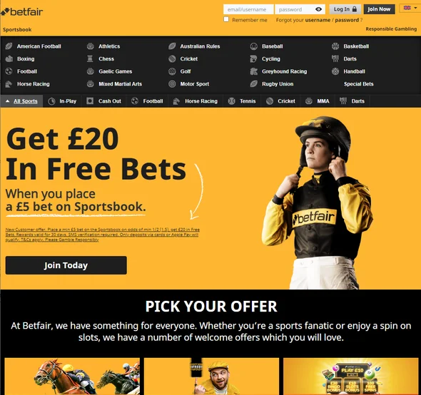 Betfair Sports betting