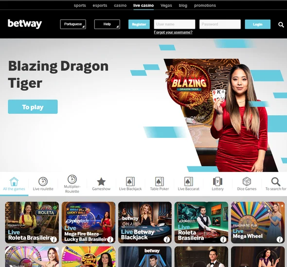 Betway Live Casino Section